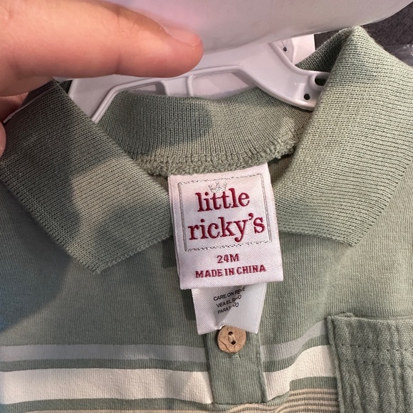 Green 3 piece Polo Shirt Set 24 months - Picture 6 of 6